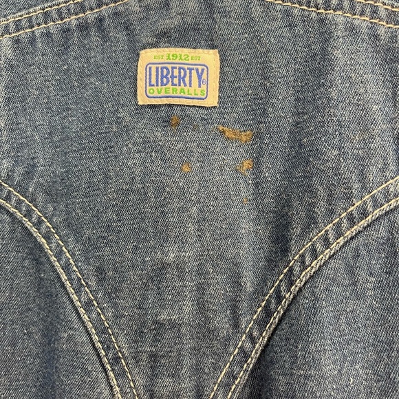 Vintage Liberty Denim Overalls 36x30 Men's Carpenter Bib Blue Utility Farm - Picture 4 of 6